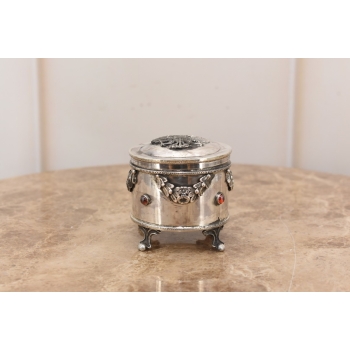 Srebrna Cukiernica Szkatuła na Skarby - Carska Rosja 84 2 Orły